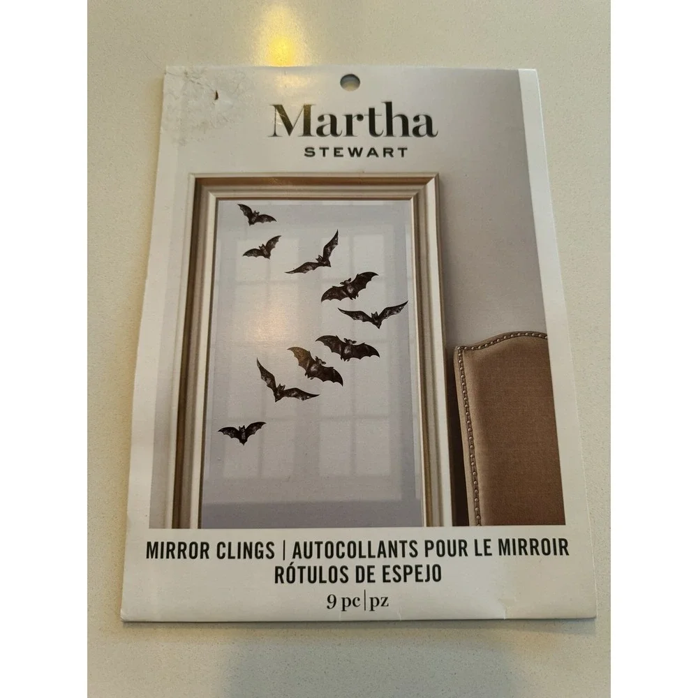Martha‎ Stewart Crafts Halloween Bats Mirror Wall Clings Party Decorations Set